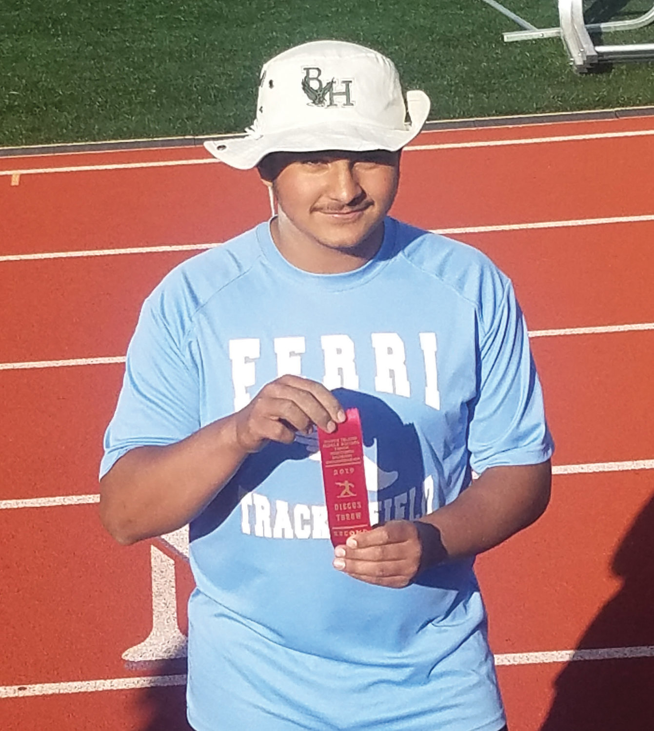 PROLIFIC PERFORMER: Nicholas A. Ferri Middle School eighth grader Phil Morin closed out his career by winning the shot put title during Saturday’s RI Middle School State Championships at Narragansett.